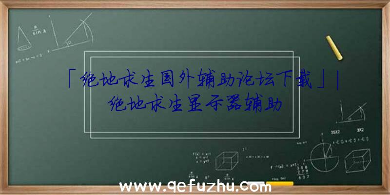 「绝地求生国外辅助论坛下载」|绝地求生显示器辅助